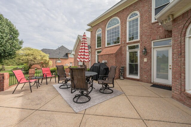 view of patio / terrace with a grill