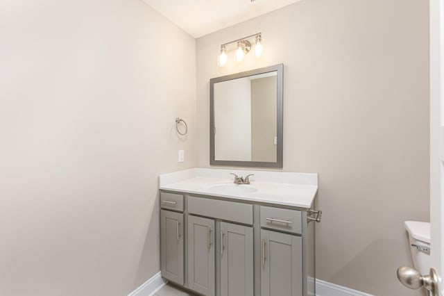 bathroom with toilet and vanity