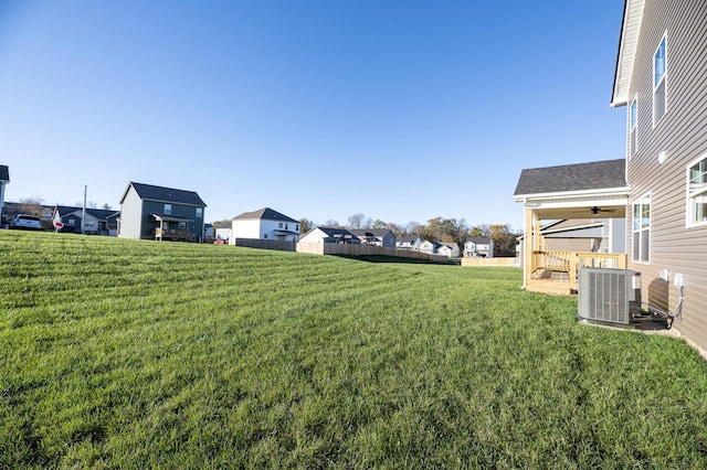 view of yard featuring cooling unit