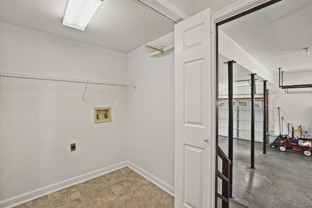 laundry area featuring washer hookup and electric dryer hookup