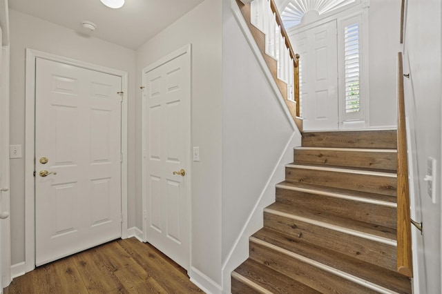 entryway featuring dark hardwood / wood-style flooring