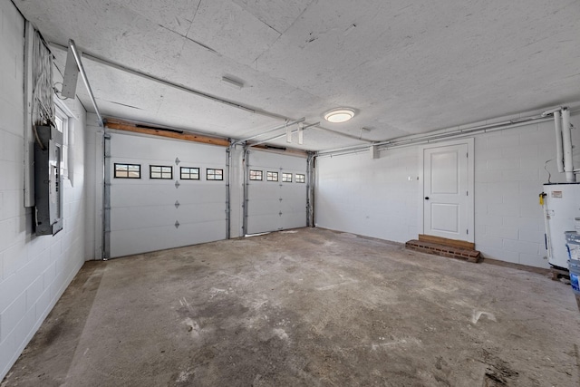 garage featuring gas water heater