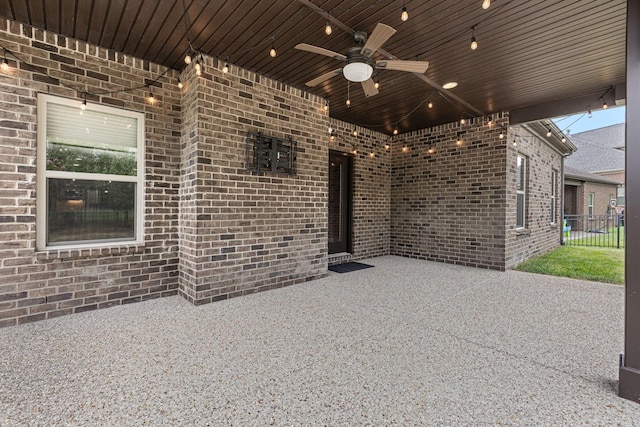 view of patio with ceiling fan