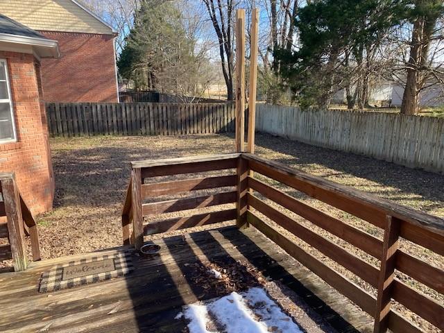 view of yard with a deck