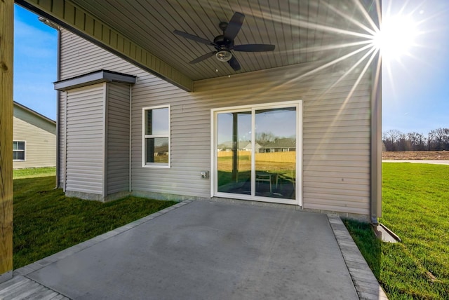 view of patio / terrace with ceiling fan