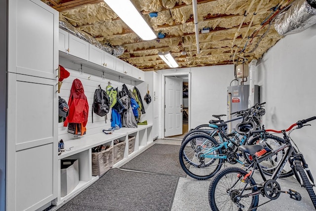 mudroom with gas water heater