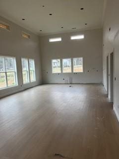 spare room with plenty of natural light and a towering ceiling