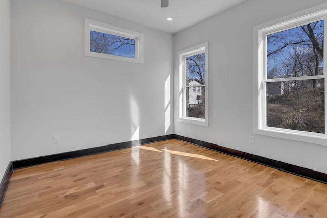 empty room with light wood-type flooring