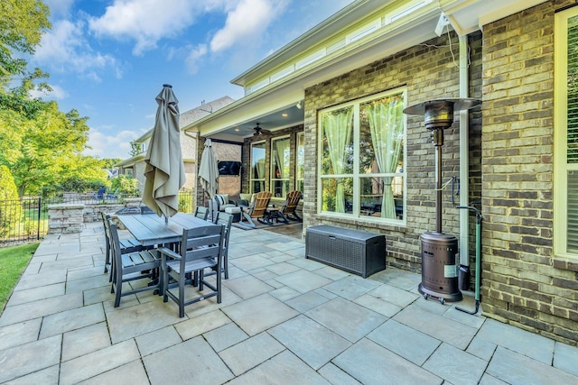 view of patio / terrace with ceiling fan