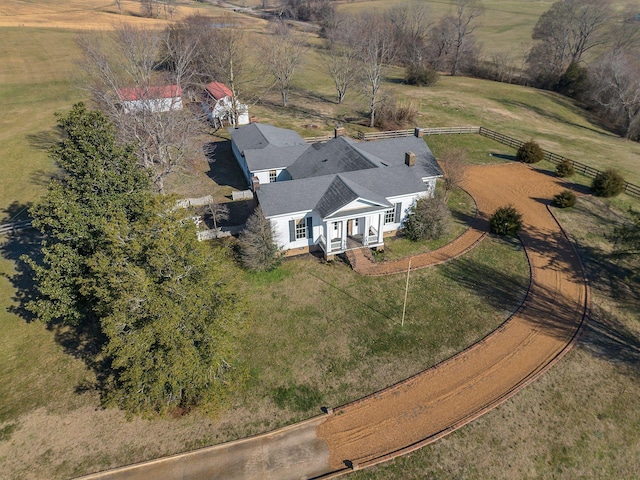 drone / aerial view with a rural view