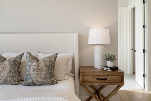 bedroom featuring light hardwood / wood-style floors