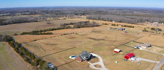 drone / aerial view featuring a rural view