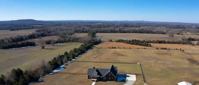 bird's eye view with a rural view