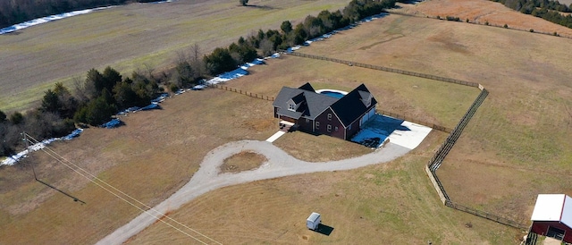 drone / aerial view featuring a rural view