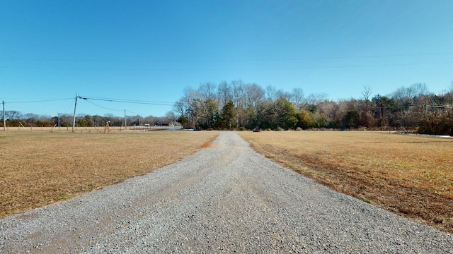 view of street with a rural view