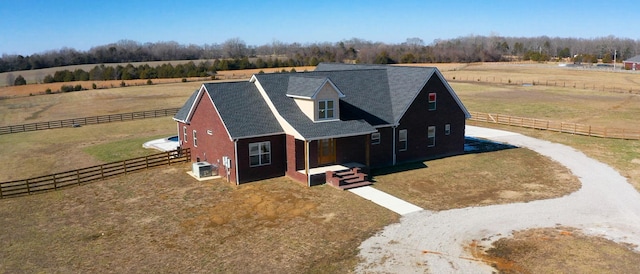 exterior space featuring a rural view