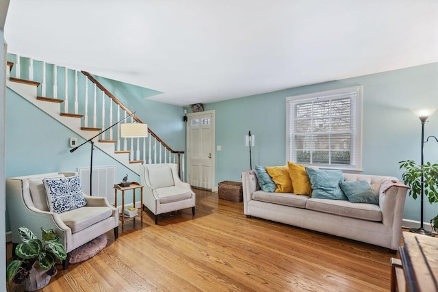 living room featuring hardwood / wood-style flooring