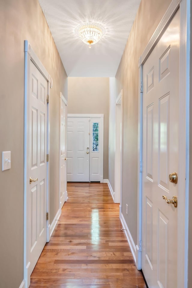 doorway featuring light hardwood / wood-style flooring