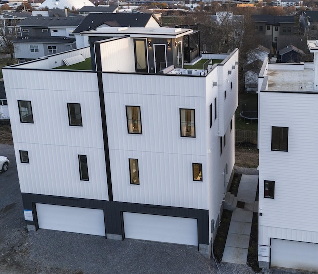 view of building exterior with a garage