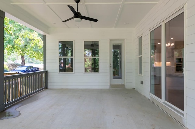 view of patio / terrace with ceiling fan