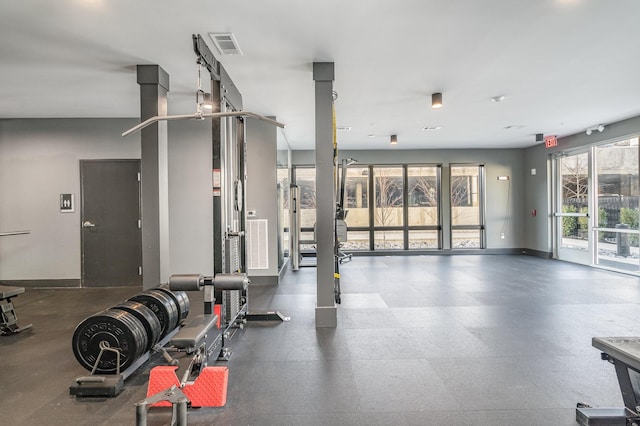 view of workout area