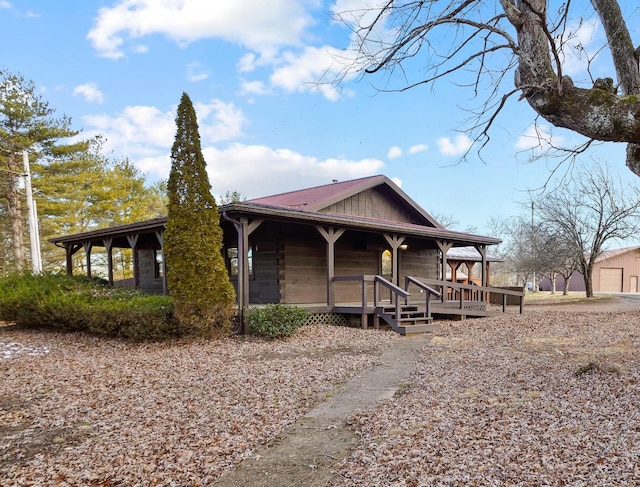 farmhouse with covered porch