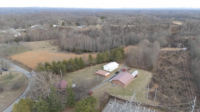 aerial view with a rural view