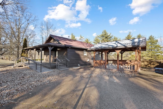 view of front of home with a patio area