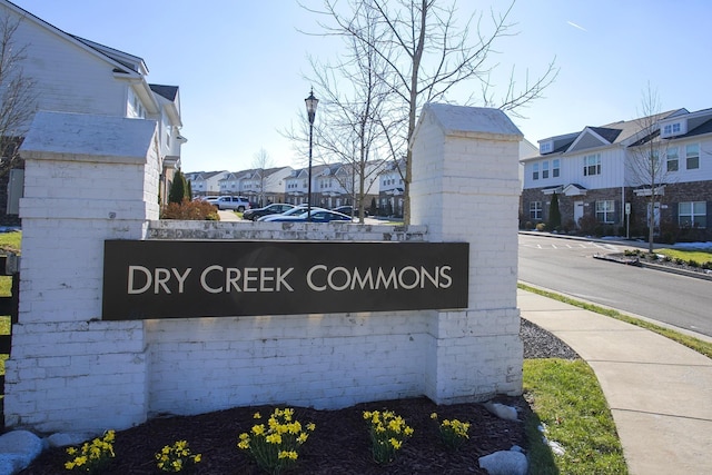 view of community sign