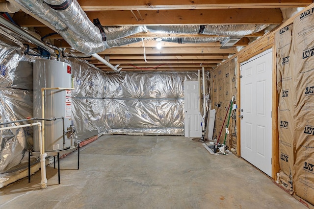 basement with gas water heater