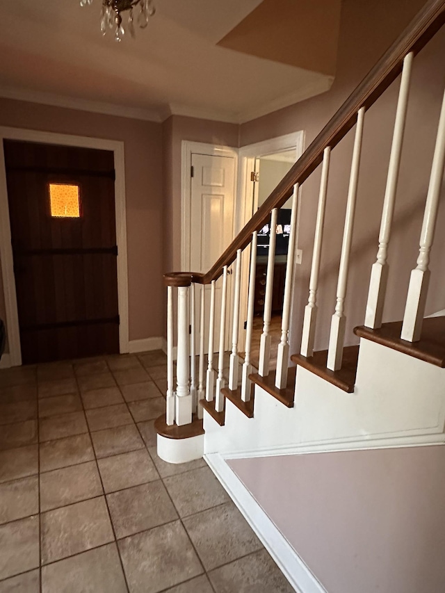 view of tiled entrance foyer