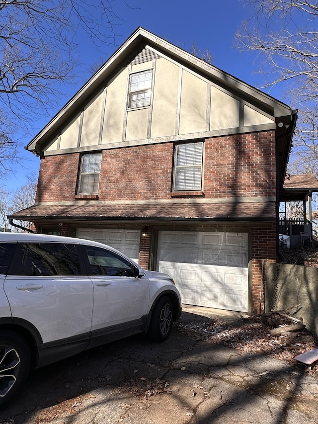 exterior space featuring a garage