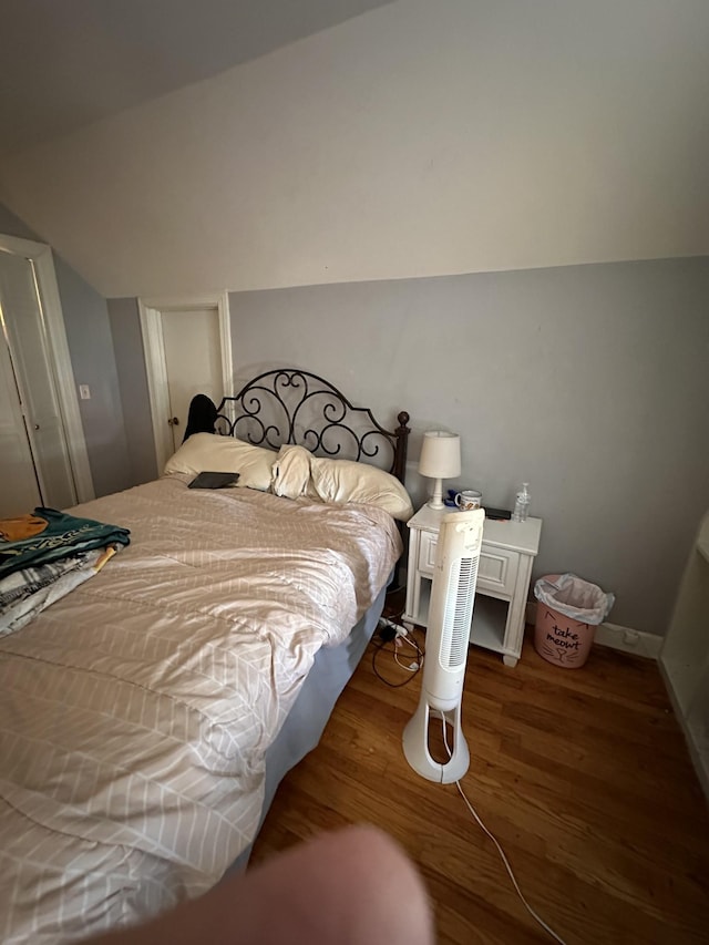 bedroom with hardwood / wood-style flooring