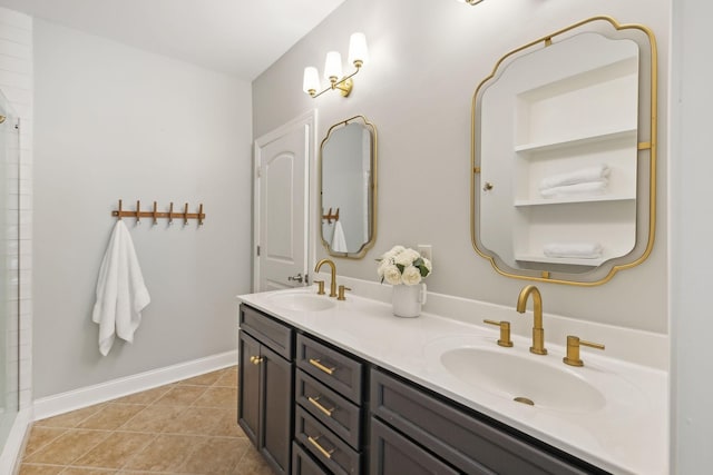 bathroom featuring tile patterned floors and vanity