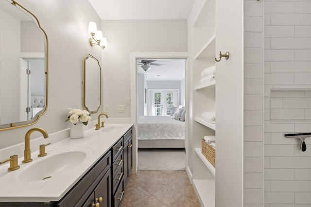 bathroom featuring vanity and tile patterned floors