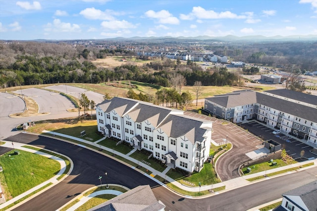 aerial view featuring a mountain view