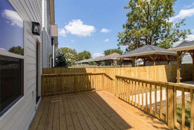 deck with a gazebo