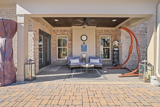 view of patio / terrace with ceiling fan