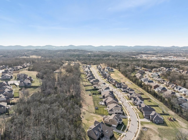 bird's eye view featuring a mountain view