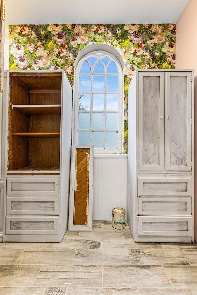 entryway with light hardwood / wood-style floors