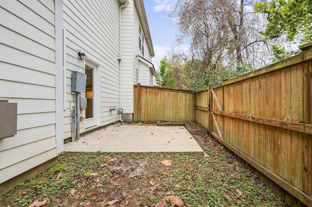 view of yard with a patio area