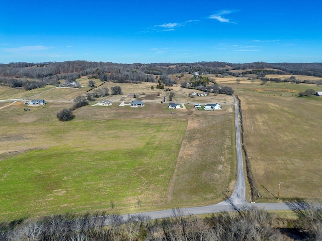 bird's eye view with a rural view