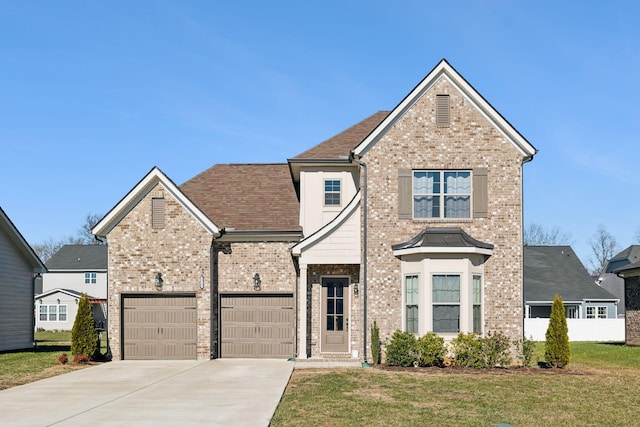 view of front of property with a front lawn