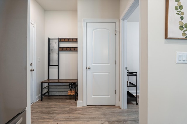 hall featuring hardwood / wood-style flooring