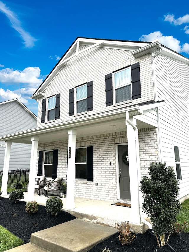 view of front of property with covered porch