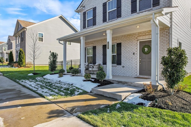 view of front of property featuring a porch