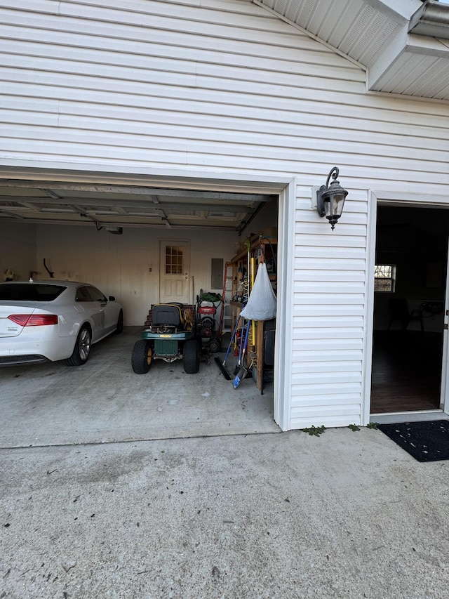 view of garage