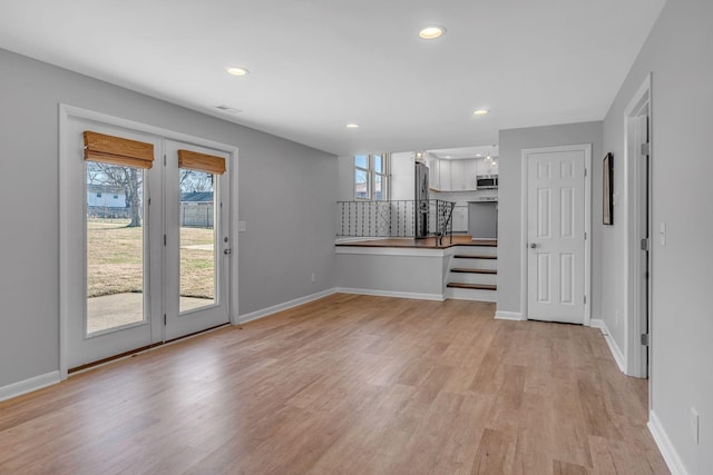 interior space featuring light hardwood / wood-style floors