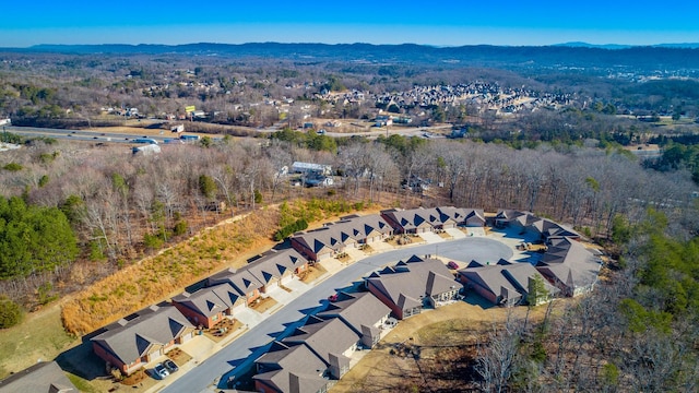 drone / aerial view with a mountain view