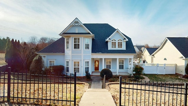 view of front of home with covered porch